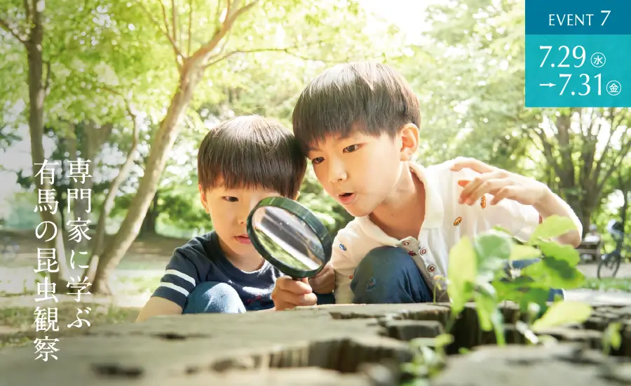 EVENT7　7.29(水)〜7.31(金)　専門家に学ぶ有馬の昆虫観察